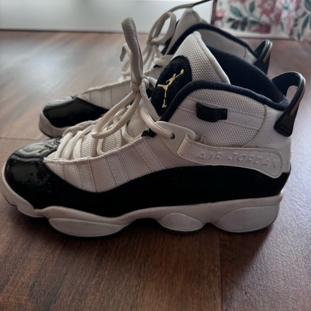 Air Jordan 6 Rings Concord Black White Metallic Gold Sneakers Basketball Runners - Picture 5 of 11